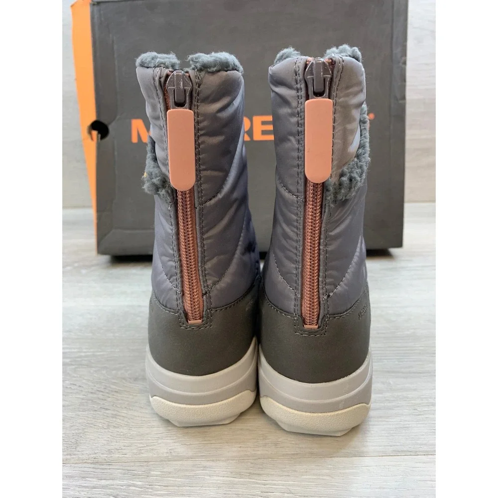 Merrell Juno Bluff Polar‎ Women's Waterproof Boots Grey 6.5 Quilted Insulated
